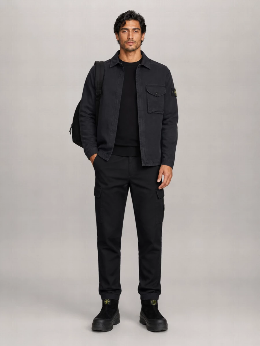 Stone Island Cotton Twill Shirt Jacket