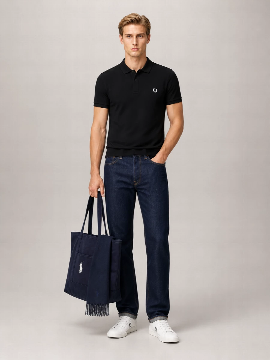 Fred Perry Cotton Piqué Long-Sleeve Polo Shirt