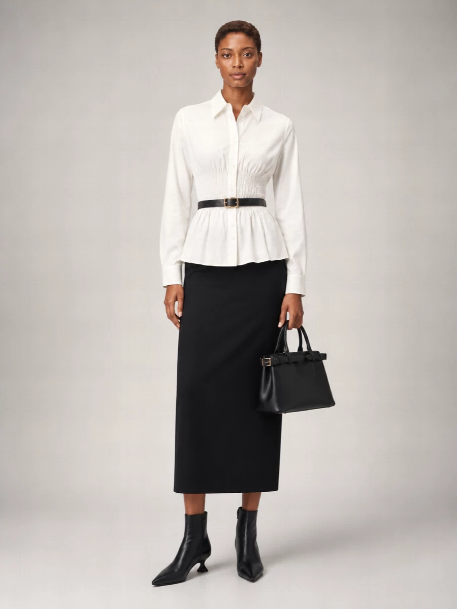 Lanvin High-Rise Slim-Fit Satin Midi Skirt
