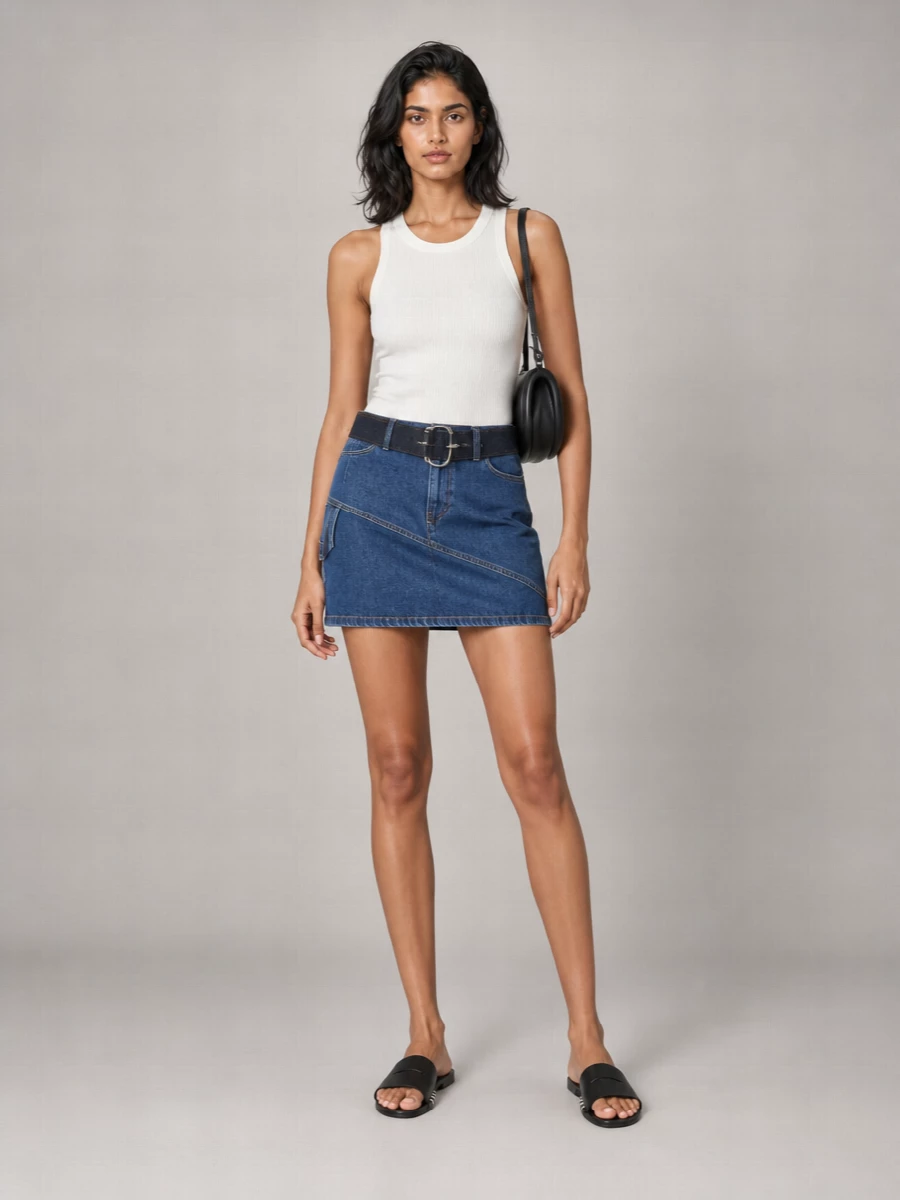 Jw Anderson Denim Twisted Mini Skirt