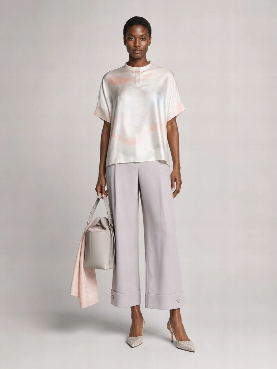 Giorgio Armani Silk Oversized Short-Sleeve Shirt