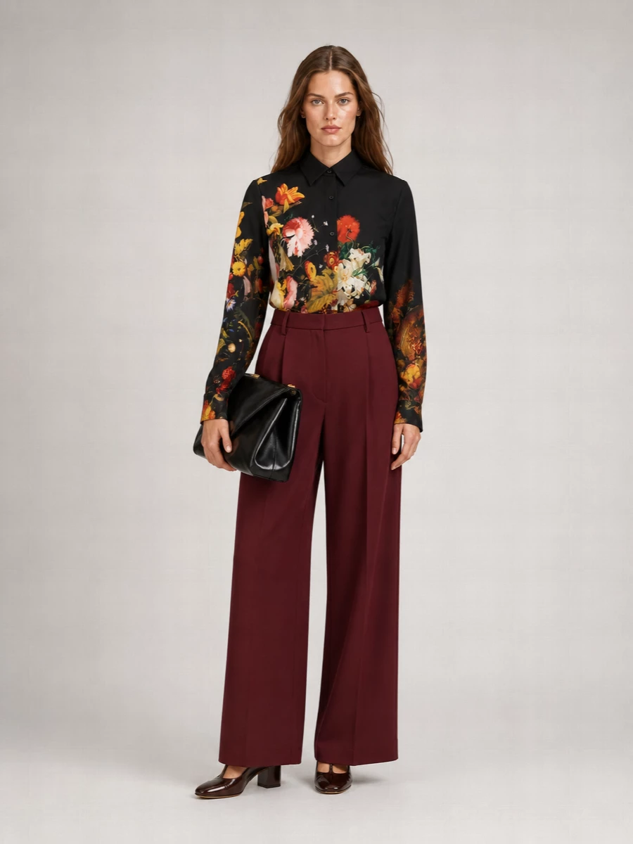 Dries Van Noten Silk Printed Satin Shirt