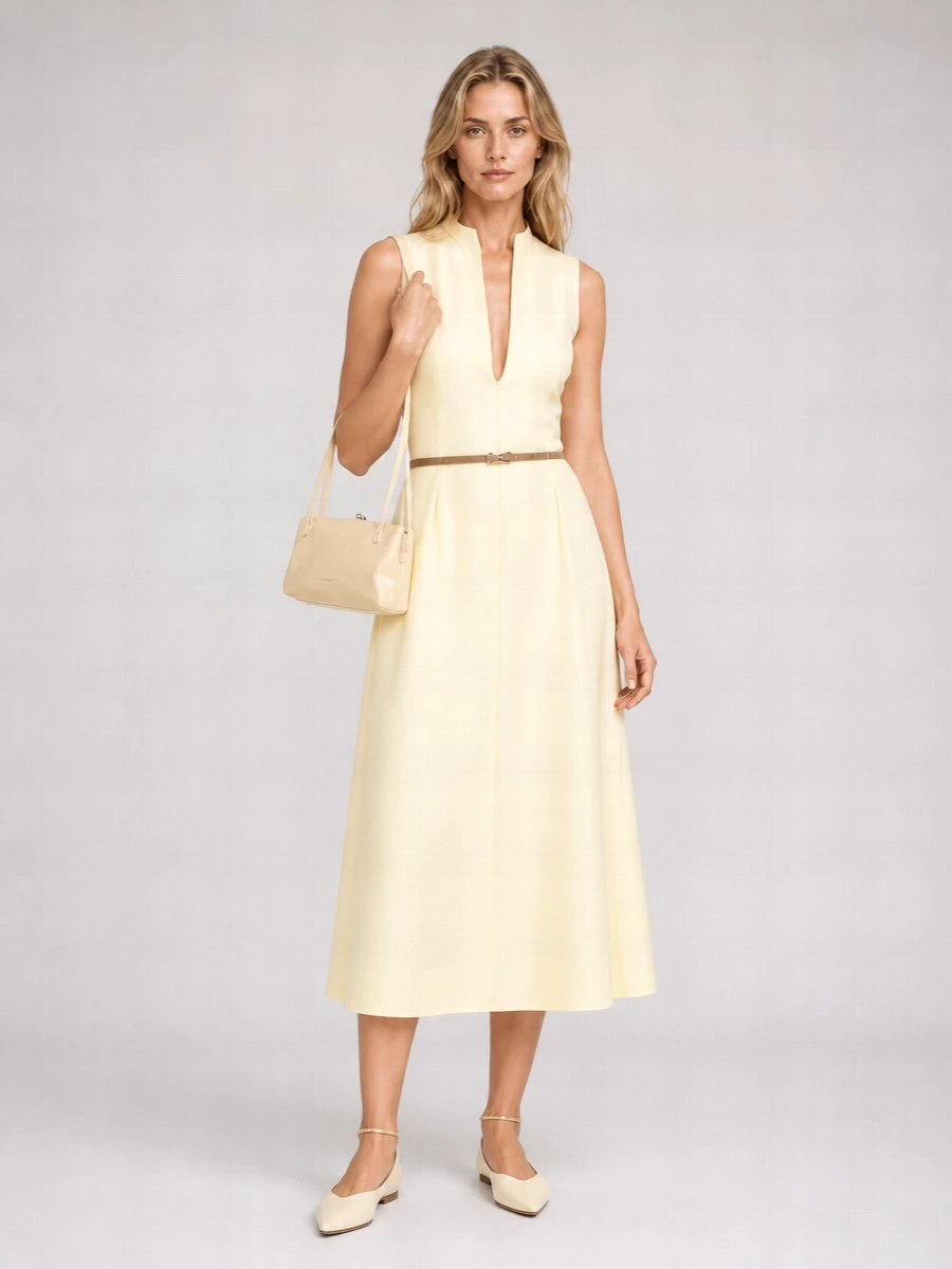 Jil Sander Acetate And Viscose Midi Dress