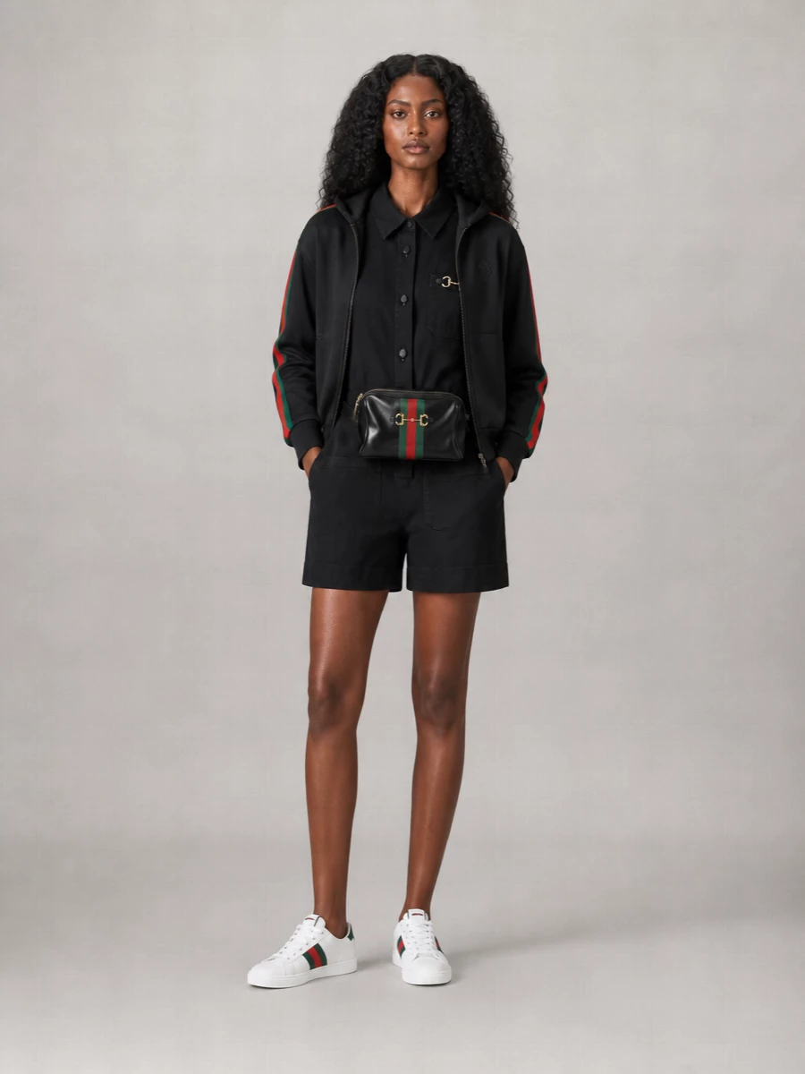 Gucci Hooded Jacket With Web Insert