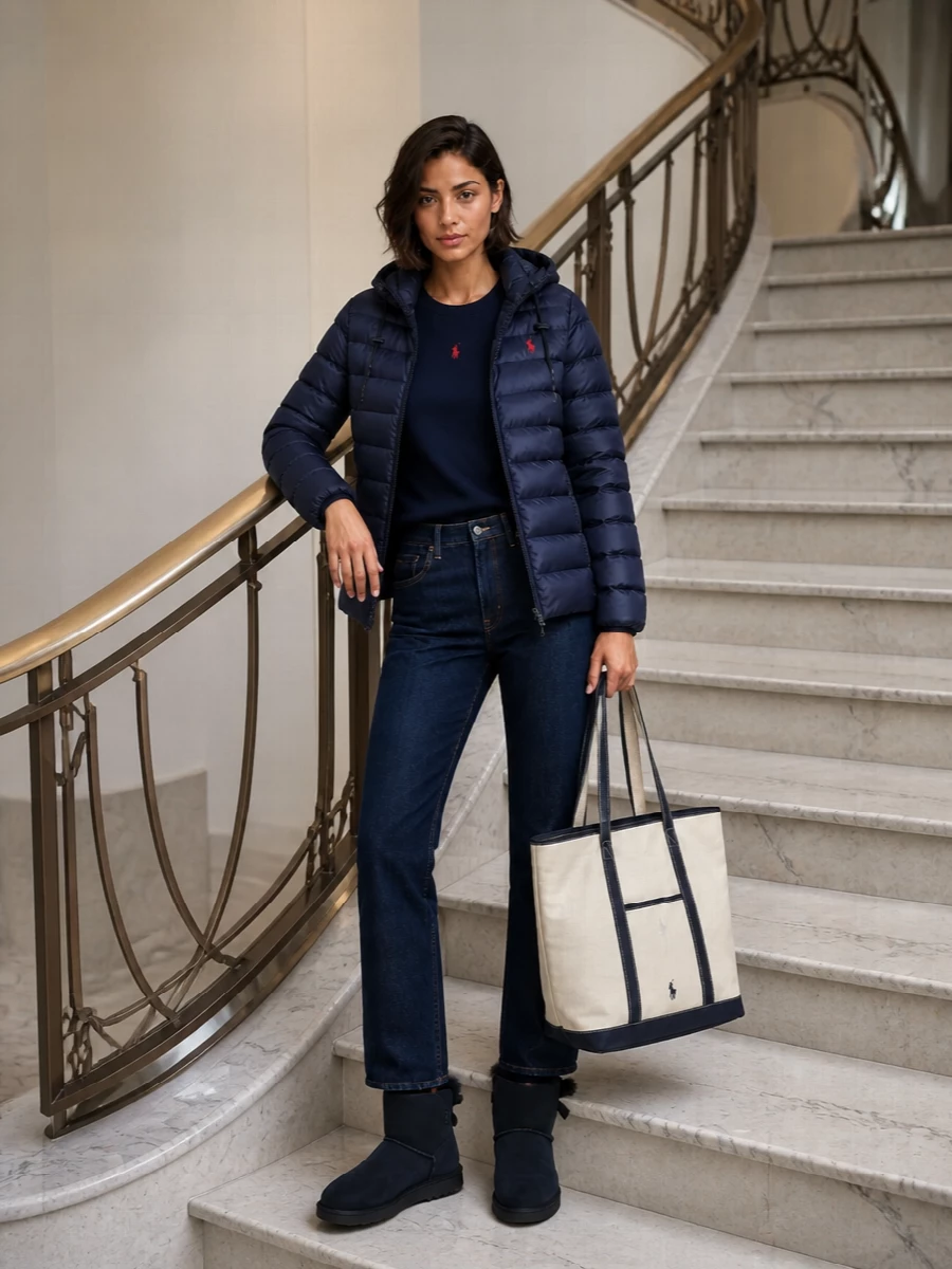 Polo ralph lauren navy puffer jeans ugg boots