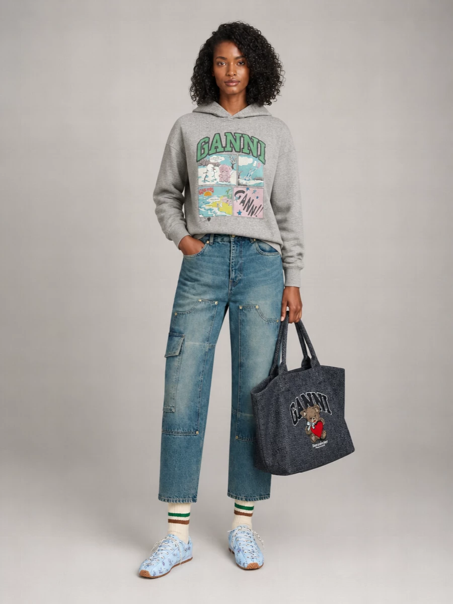 Ganni Organic Cotton Oversized Hoodie