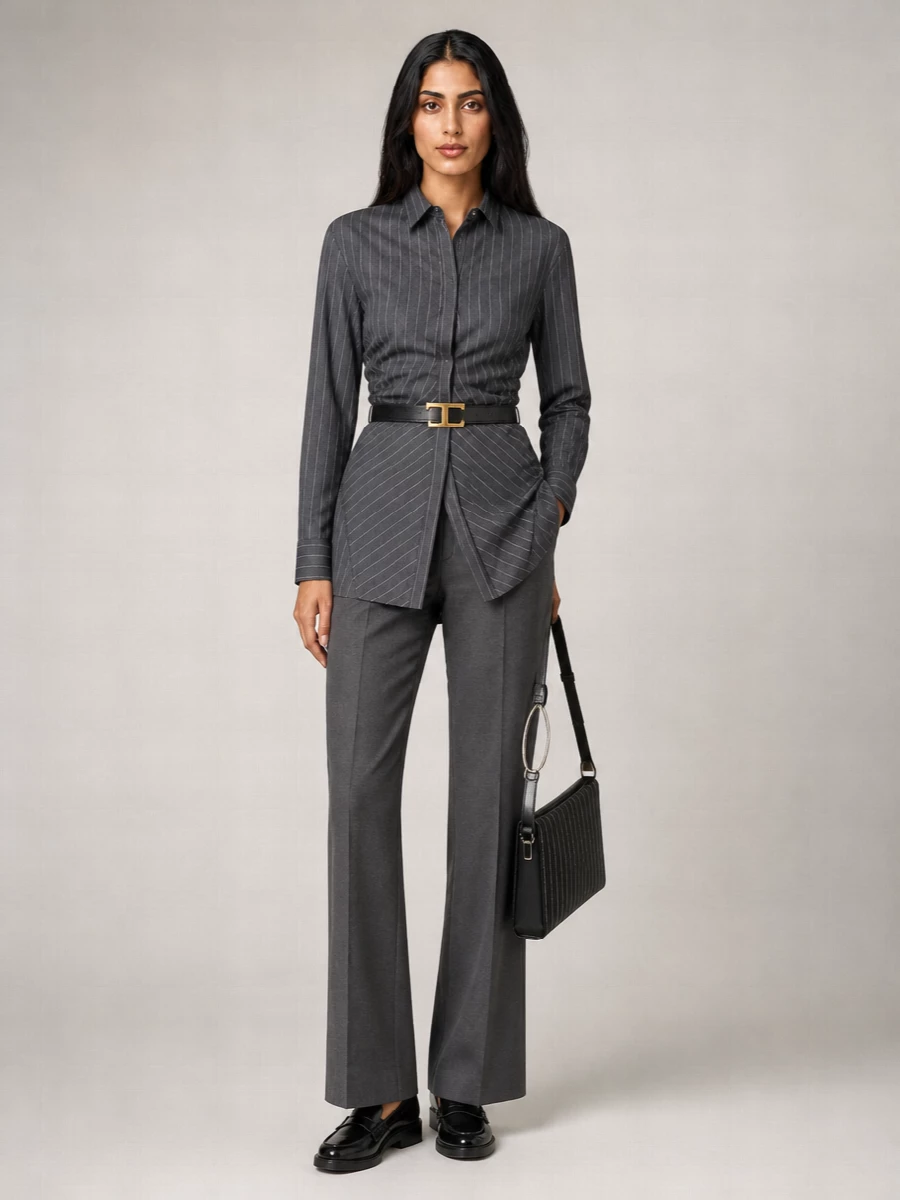 Dondup Virgin Wool Wide-Leg Suit Trousers