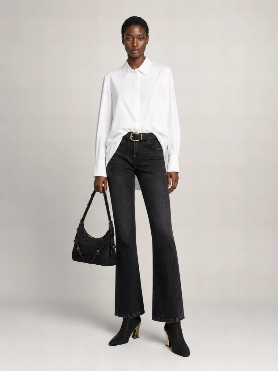 Givenchy Denim Bootcut Cropped Jeans