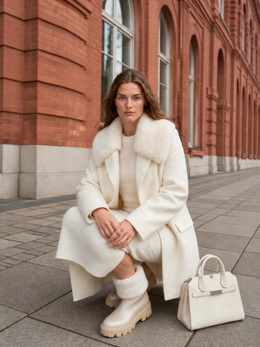 Ermanno scervino coat jil sander ivory knit dress