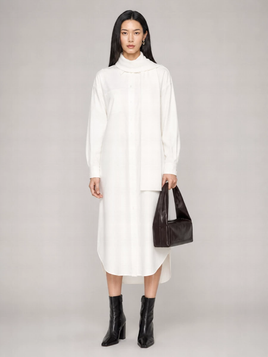 Maison Margiela Cotton Long-Sleeve Shirt Dress