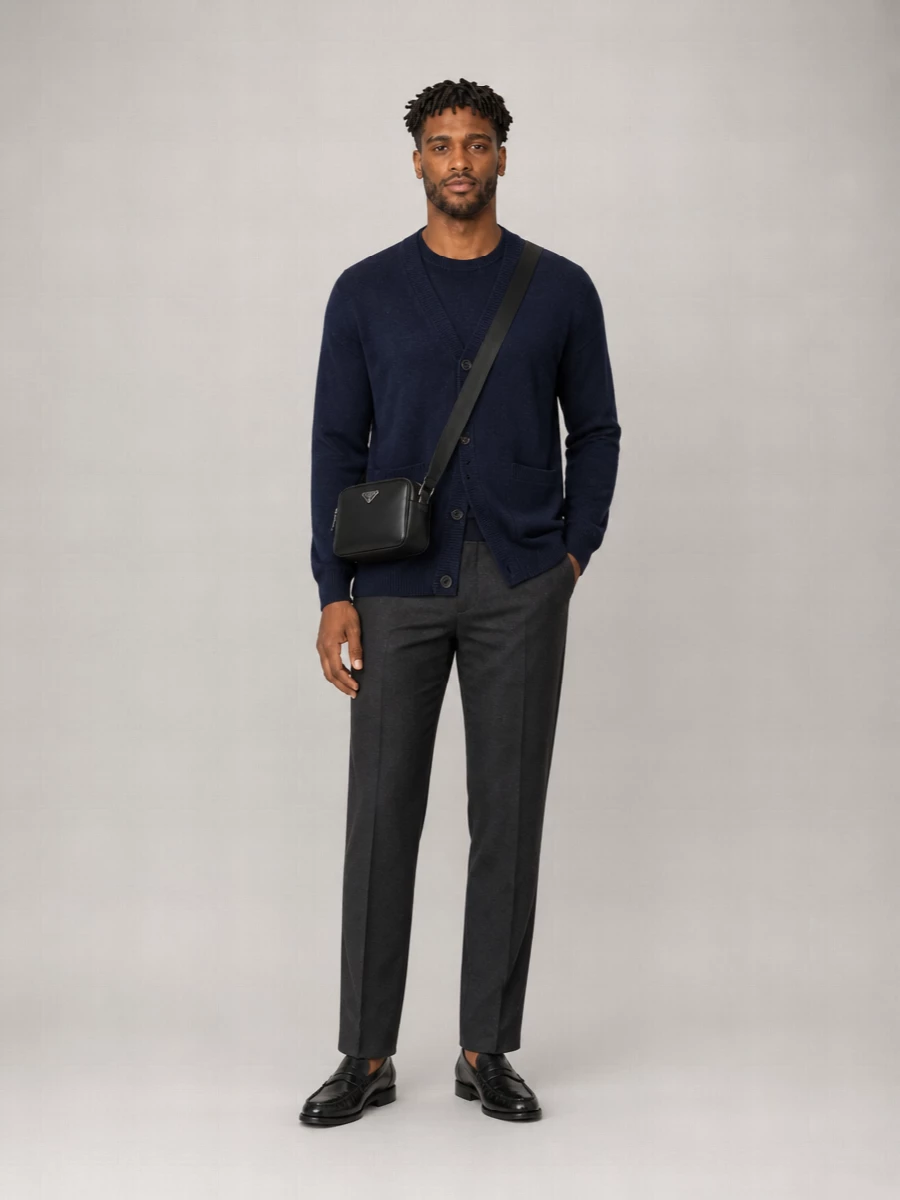 Prada Cashmere V-Neck Ribbed Cardigan