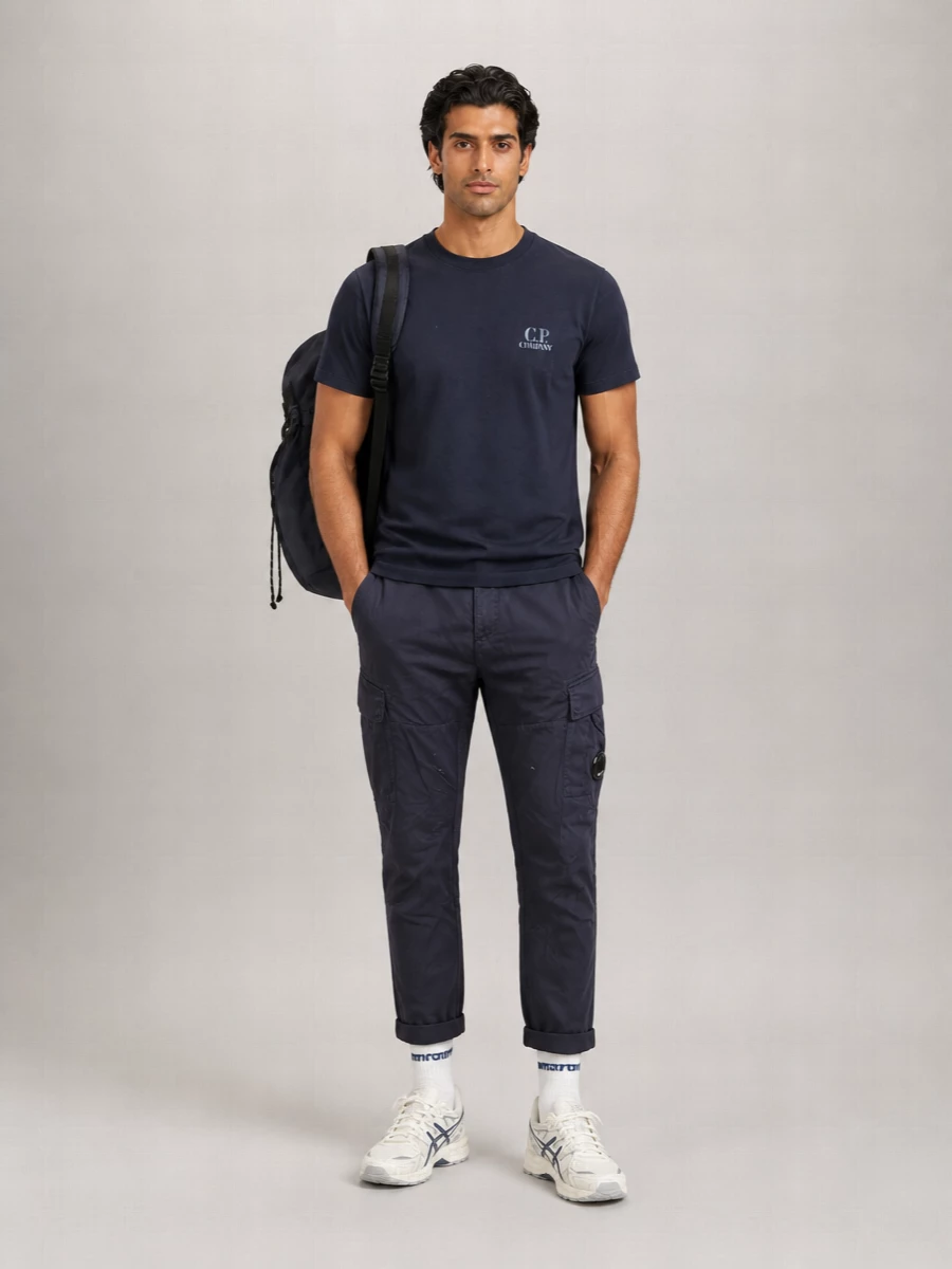 C.p. Company Ribbed Crew-Neck Logo-Print T-Shirt