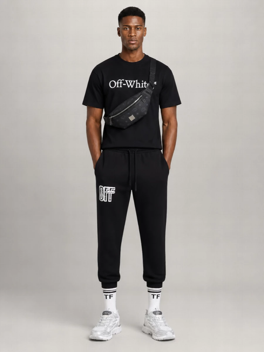 Off-White Cotton Logo Print Track Pants