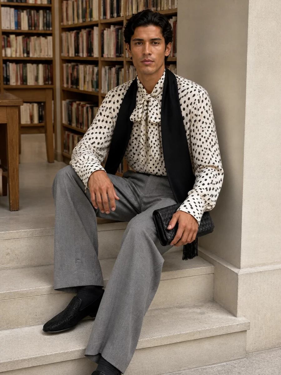 Stella polka dot blouse dolce gabbana wide trousers