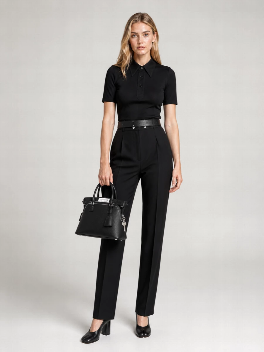 Maison Margiela Cupro Polo Top