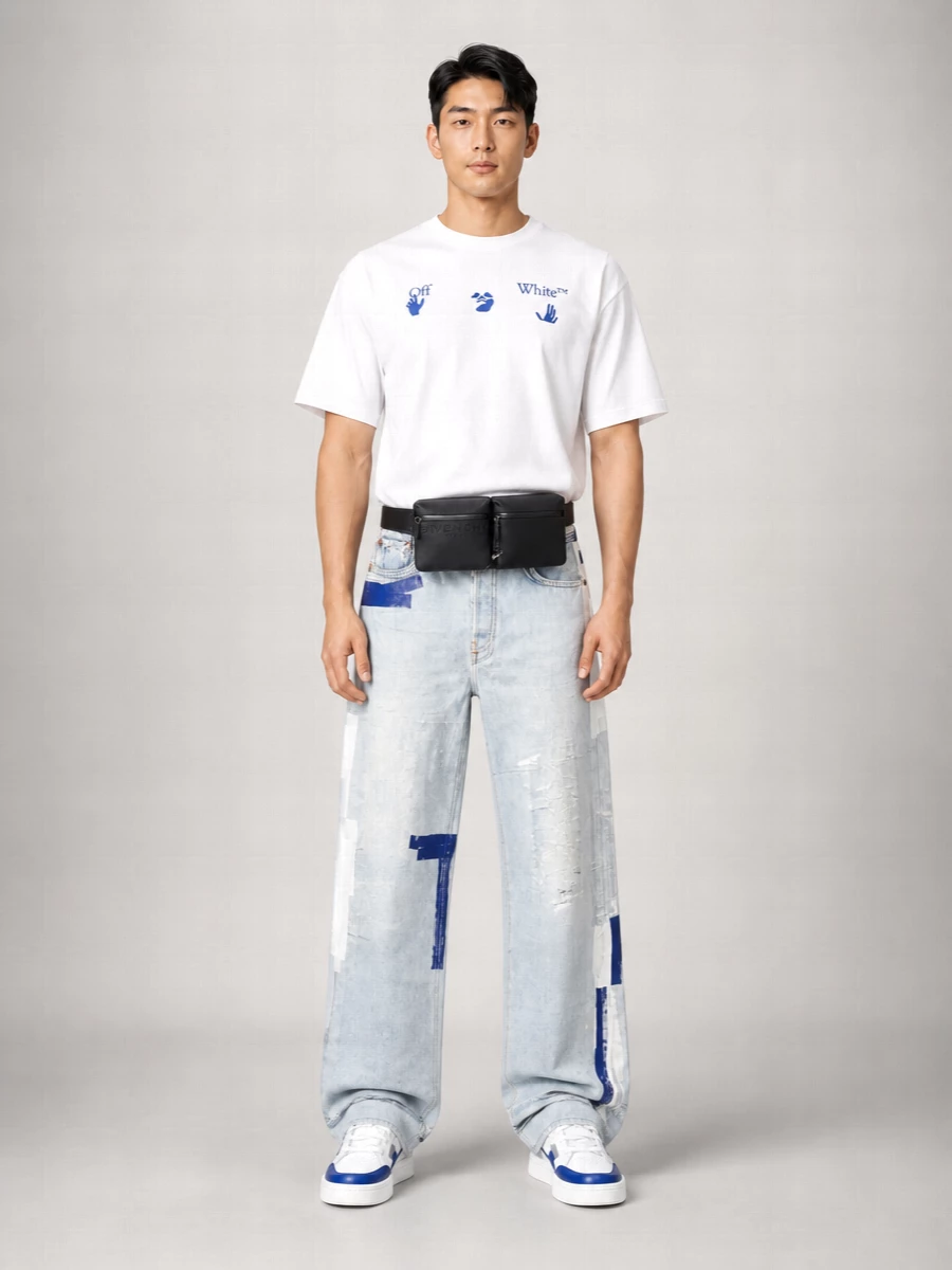 Off-White Cotton Printed T-Shirt