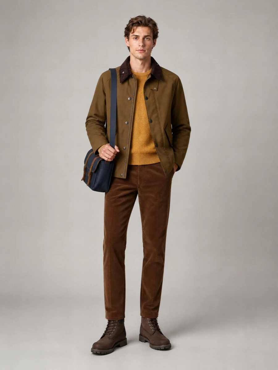 Barbour waxed cotton single breasted coat
