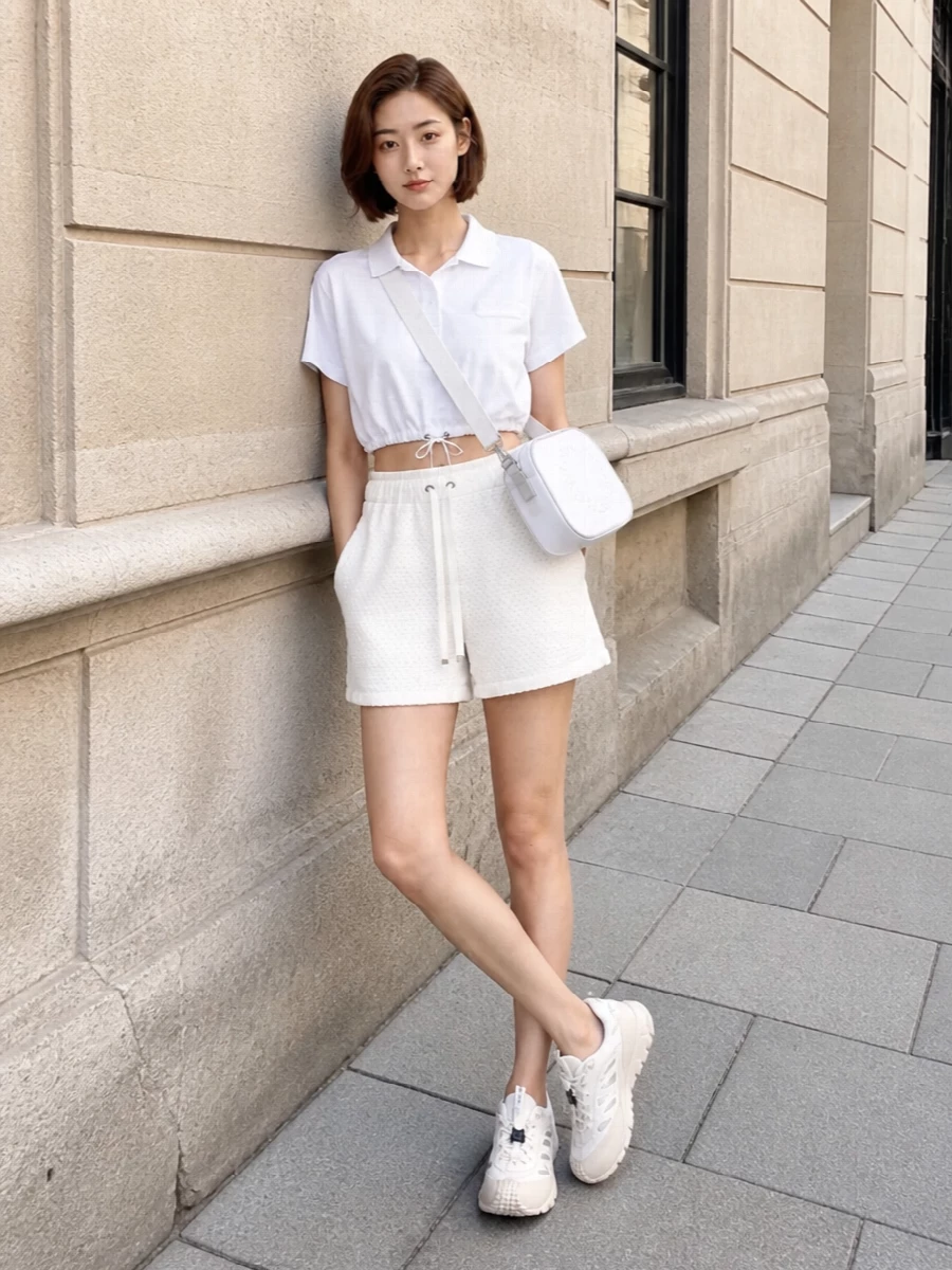 Moncler polo drawstring shorts summer outfit