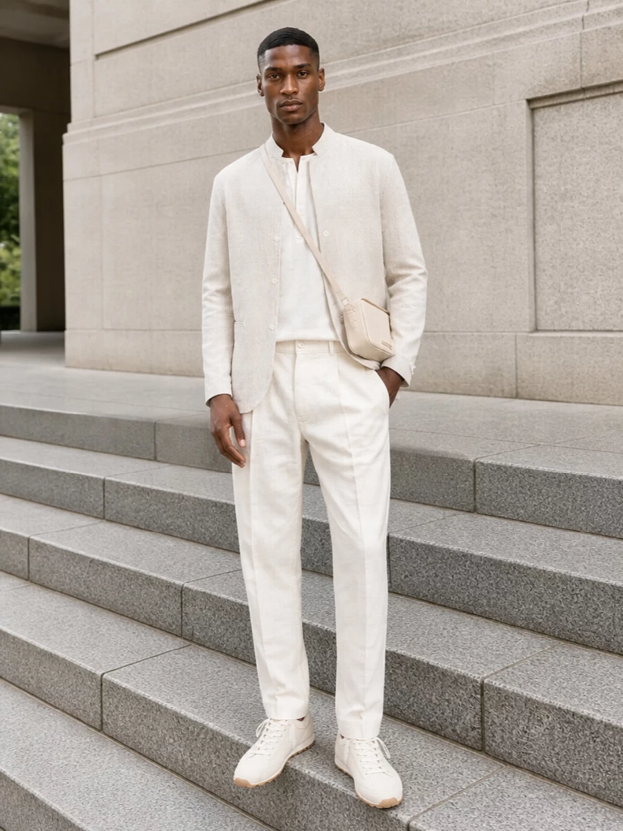 Jacquemus ivory blazer tonal trousers outfit