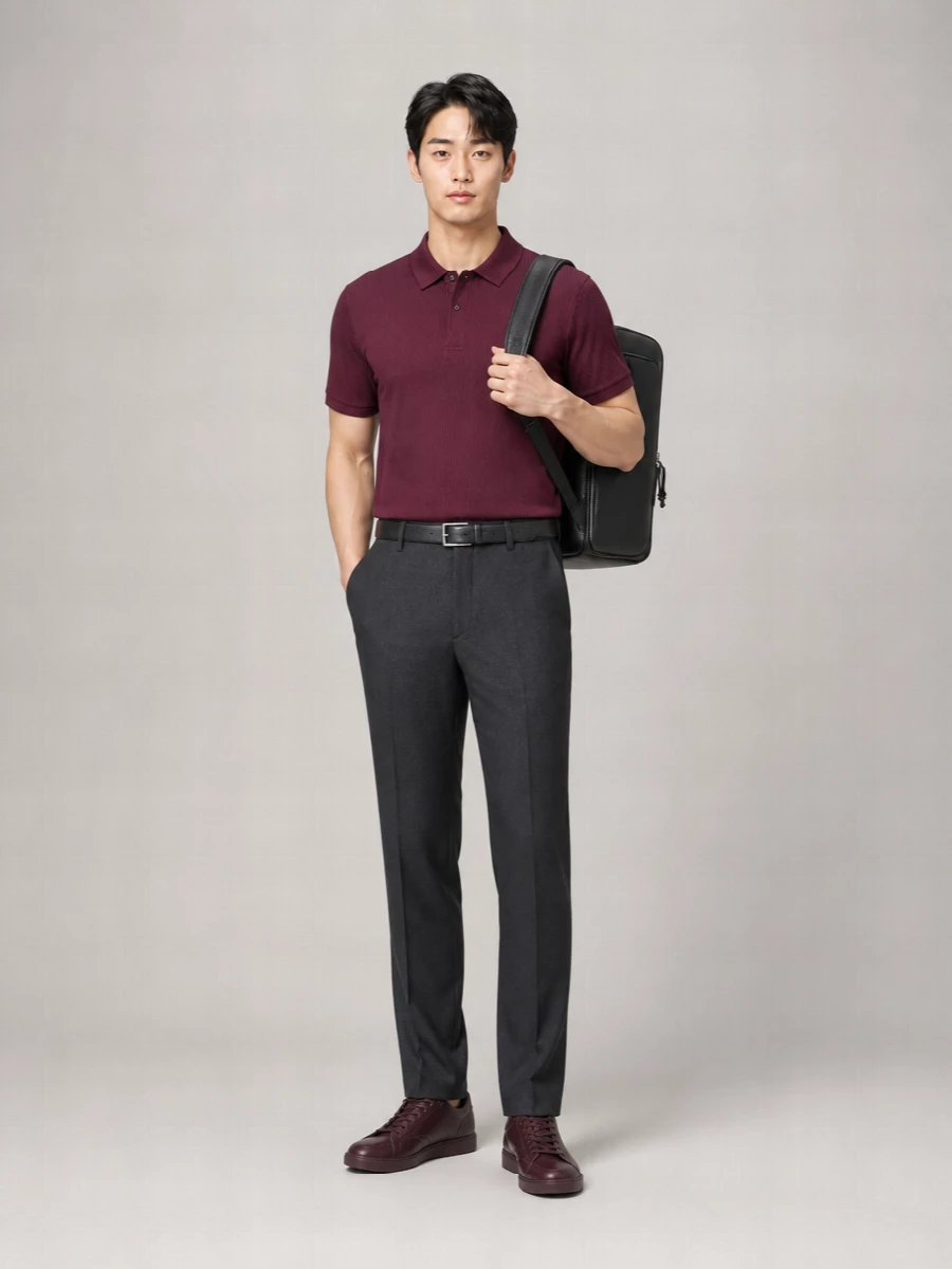 Emporio Armani Cotton Textured Polo Shirt