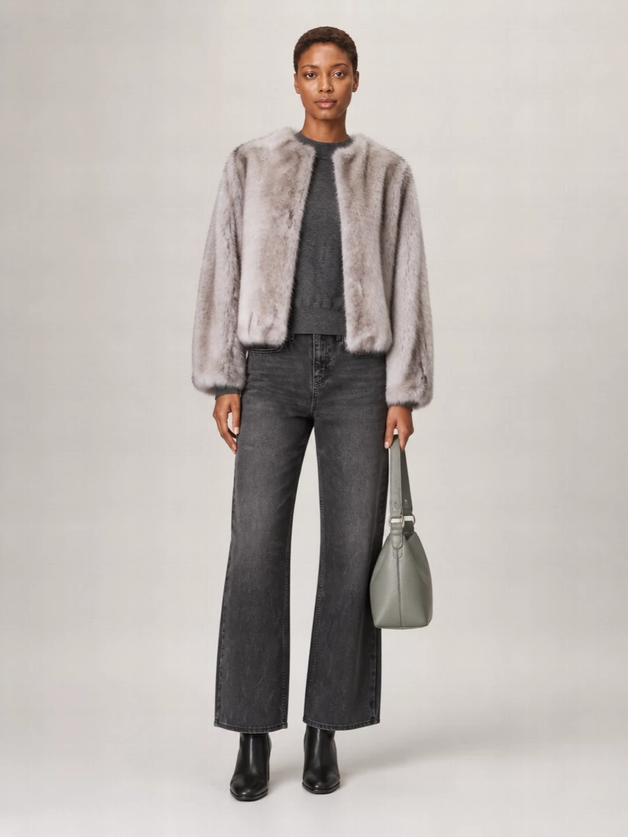 The Frankie Shop Faux Fur Reversible Short Coat