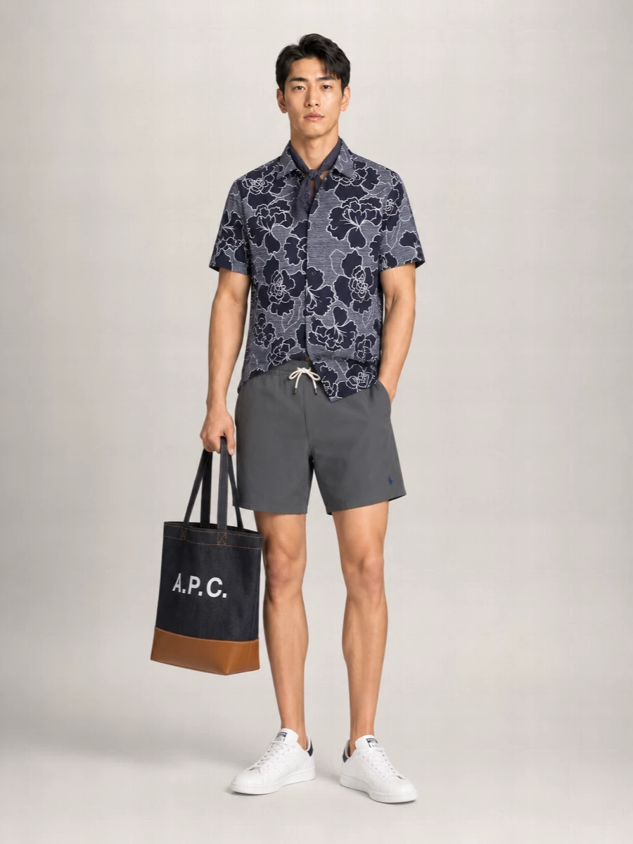 Les Deux Floral-Print Short-Sleeve Shirt