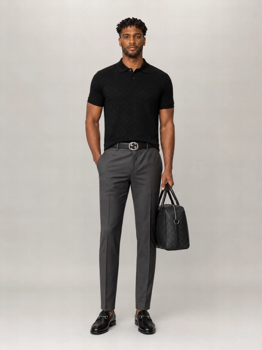 Gucci Jersey Gg Logo-Pattern Polo Shirt