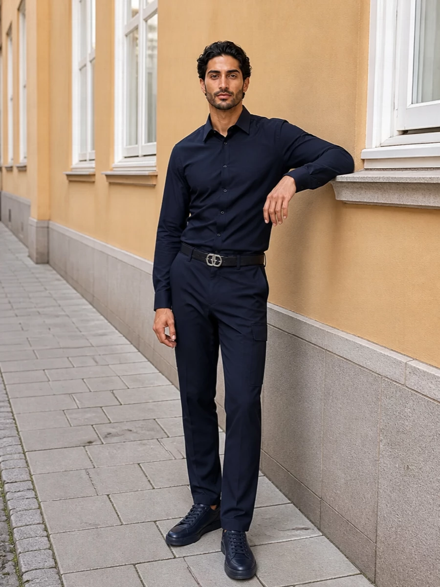 Dolce gabbana navy cargo trousers outfit