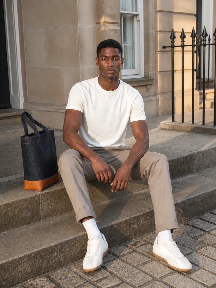 Les deux ecru tee drole de monsieur chinos