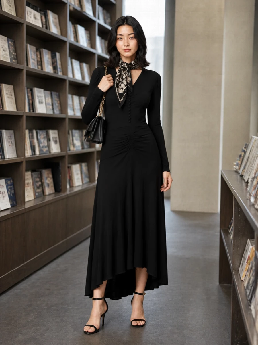Isabel marant black maxi dress evening outfit