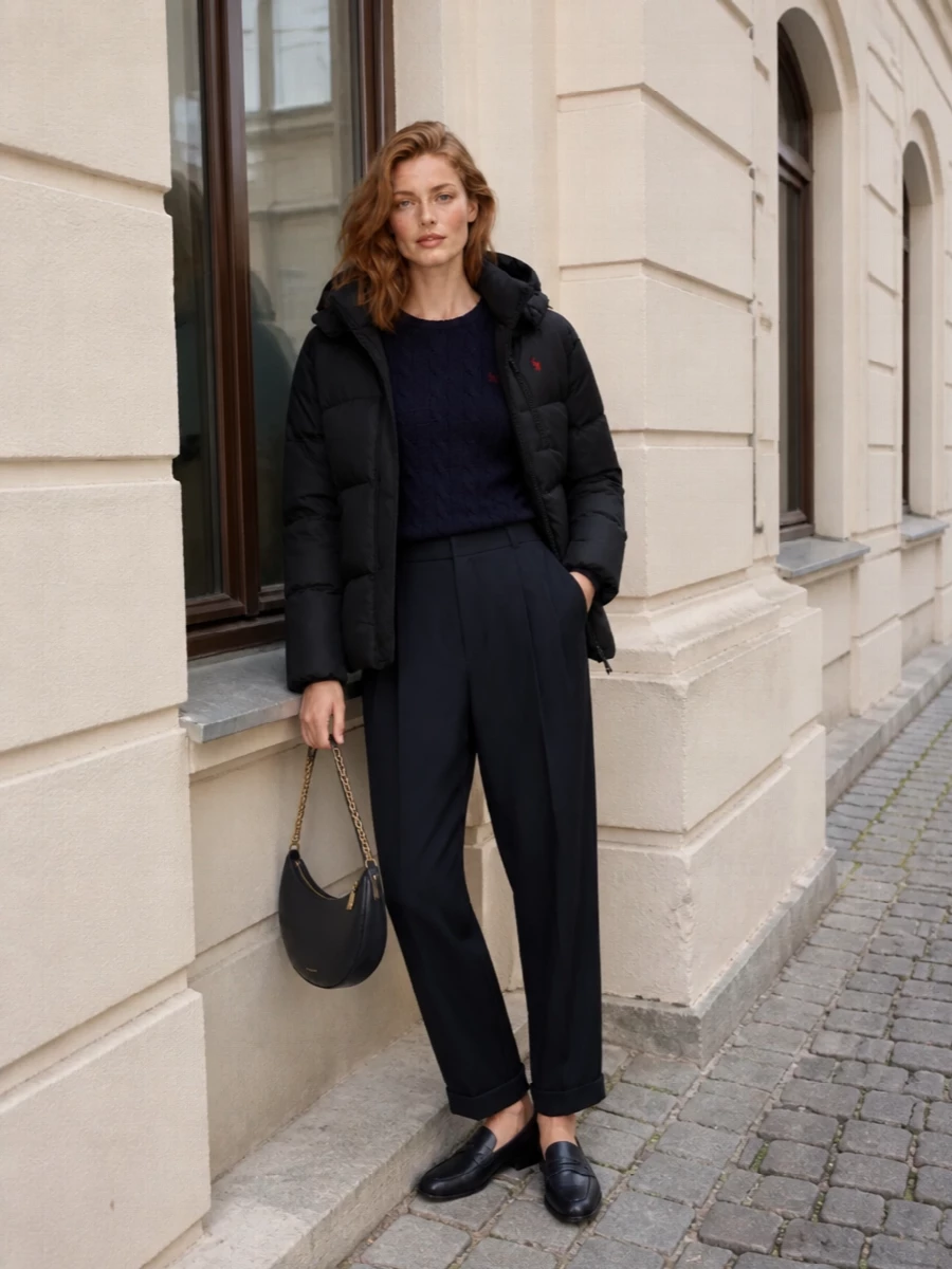 Polo ralph lauren parka navy knit trousers