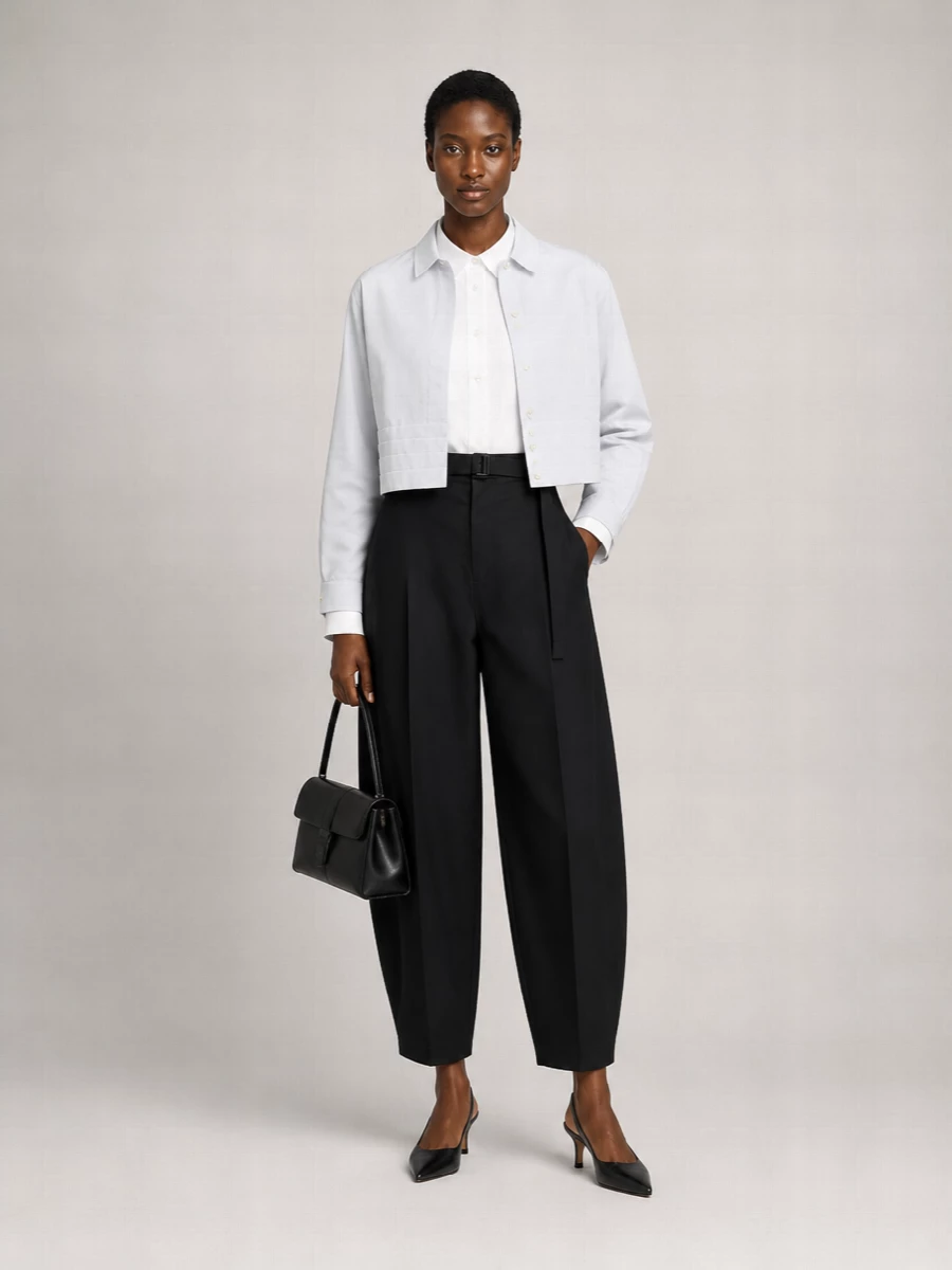 Sacai Striped Belted Shirt Jacket