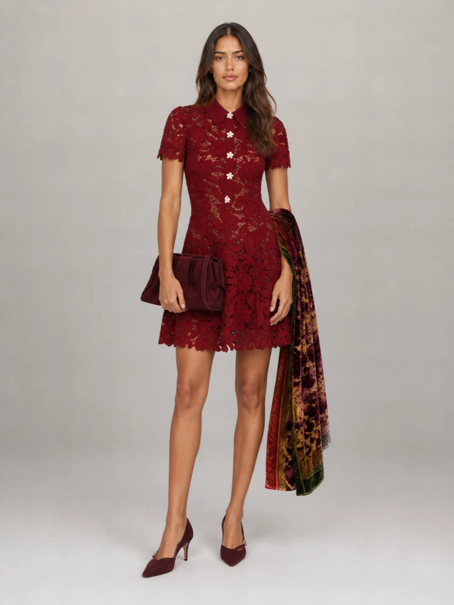 Self-Portrait Lace Mini Dress