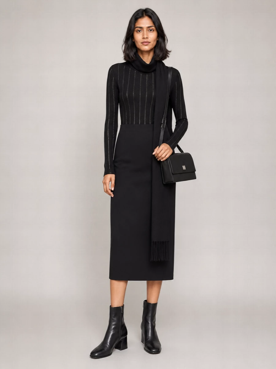 S Max Mara Silk Wool Embroidered Turtleneck Sweater