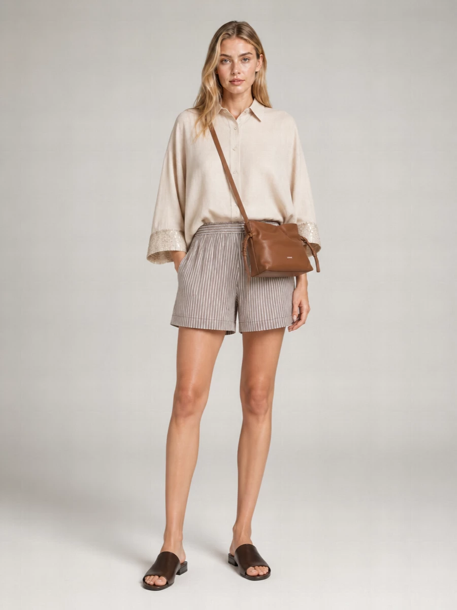 Brunello Cucinelli Silk Striped Pyjama Shorts