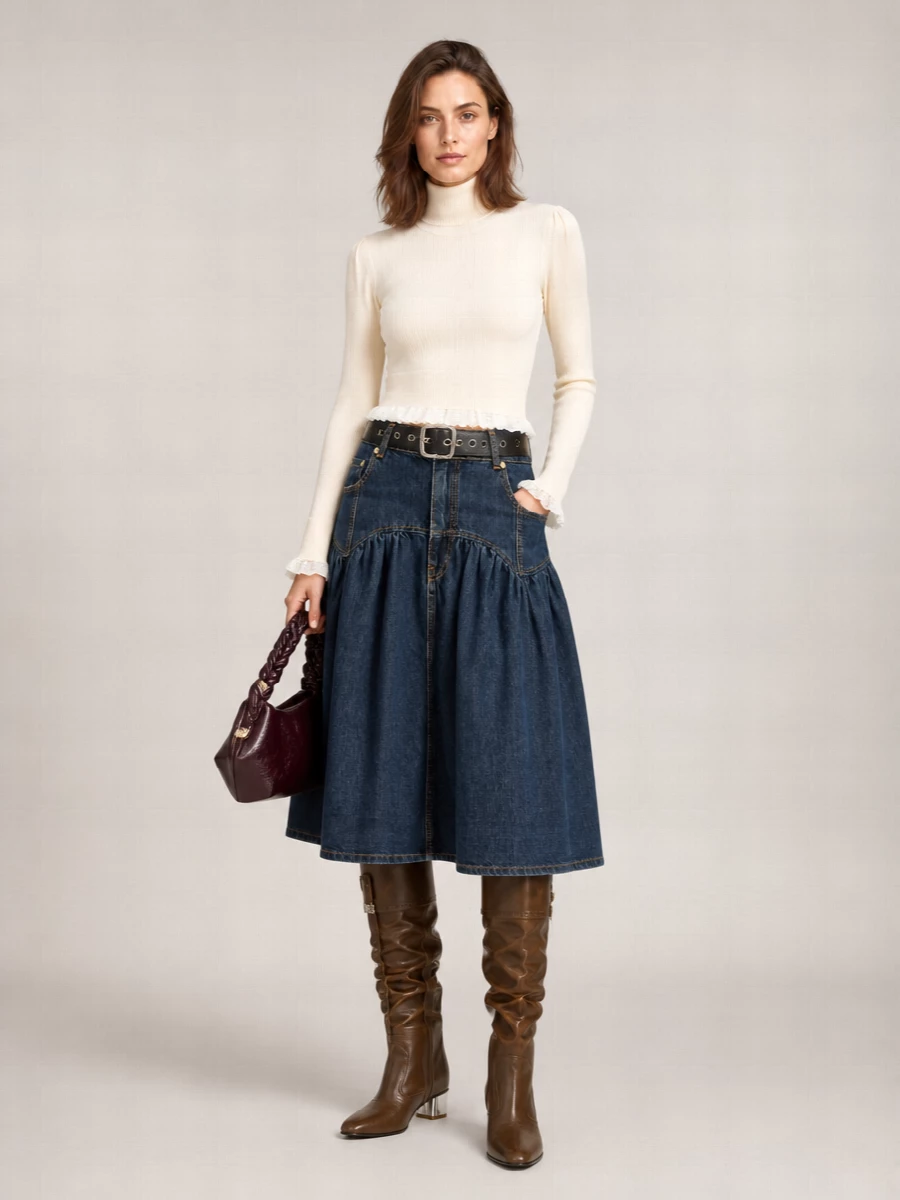 Ganni denim skirt