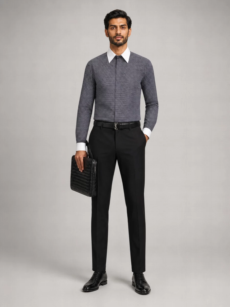 Tom Ford Cotton Diamond-Print Classic-Fit Shirt