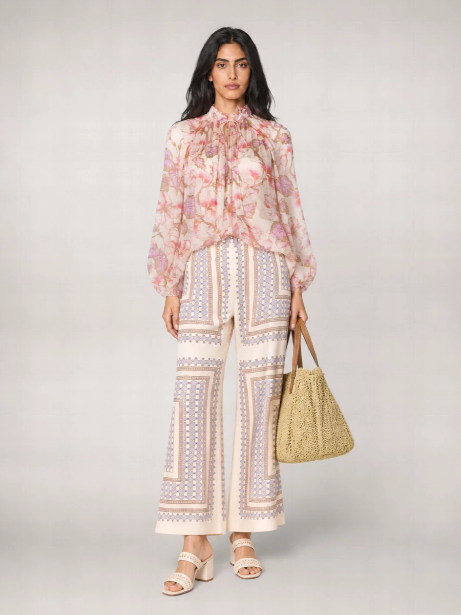 Zimmermann Linen High-Rise Flared Trousers