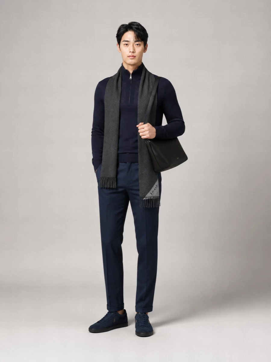 Paul Smith Merino Wool Zip Neck Sweater