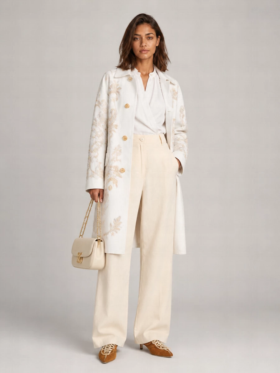 Dries Van Noten Embroidered Single-Breasted Coat