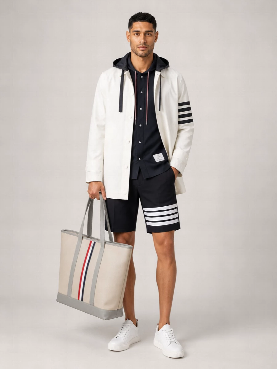 Thom Browne Relaxed-Fit Hooded Lightweight Jacket