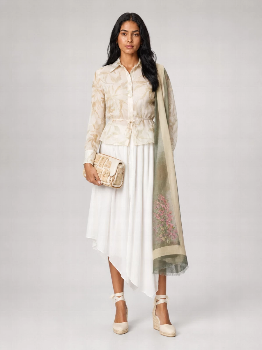 Semicouture Printed Viscose Long-Sleeve Shirt
