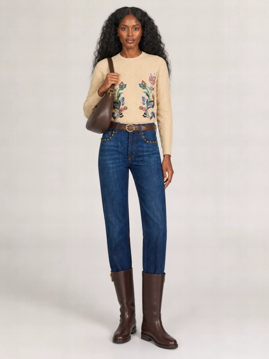 Etro studded straight-leg jeans