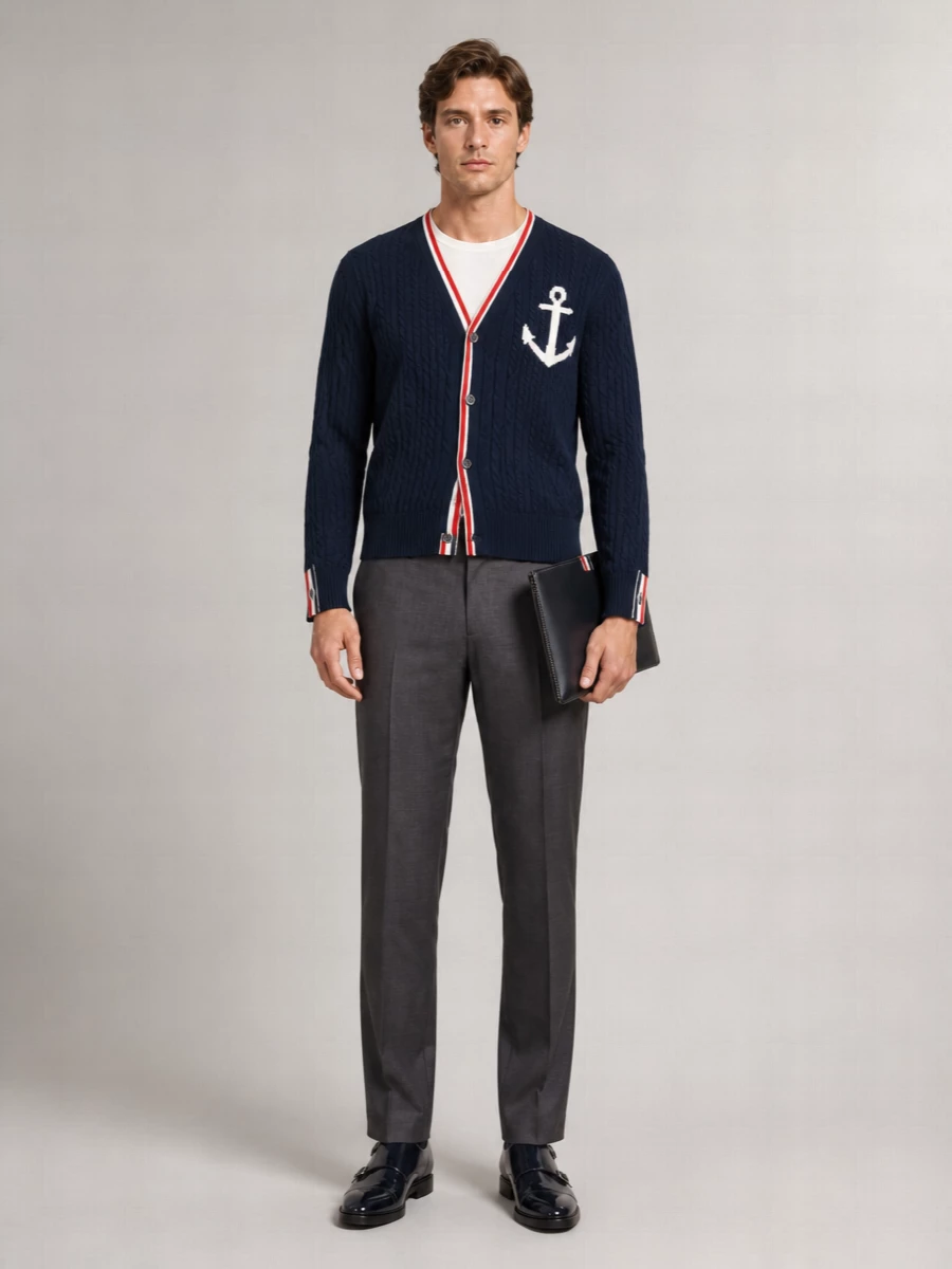 Thom Browne Cashmere Crewneck Jacket