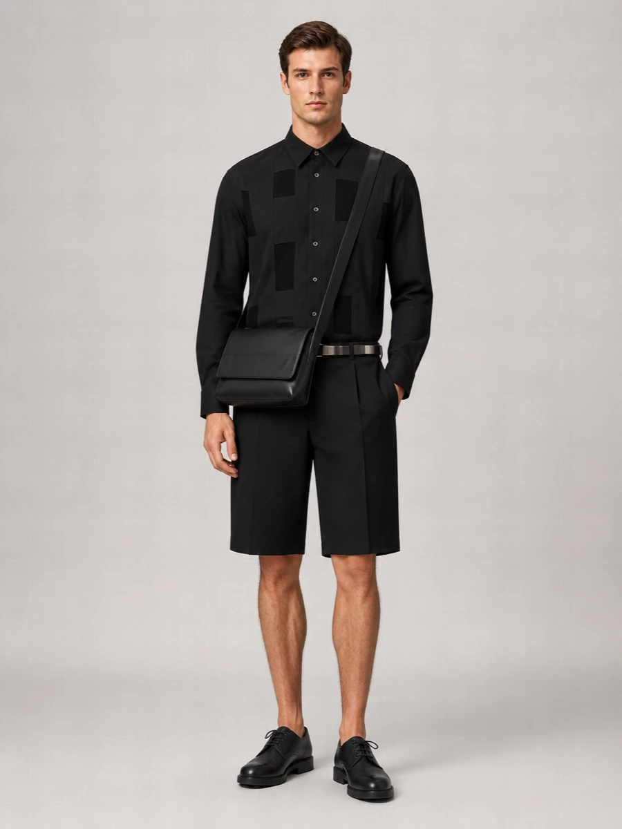 Comme Des Garçons Wool Straight-Leg Zip Bermuda Shorts