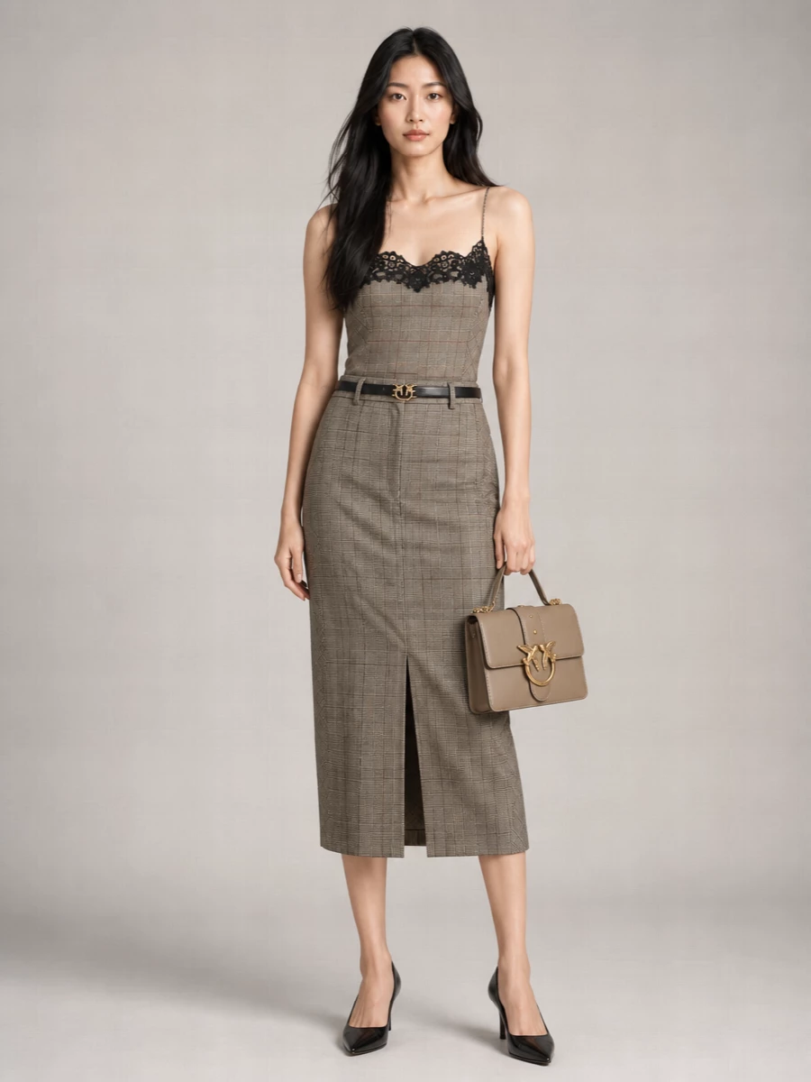 Pinko Checked Sleeveless Top