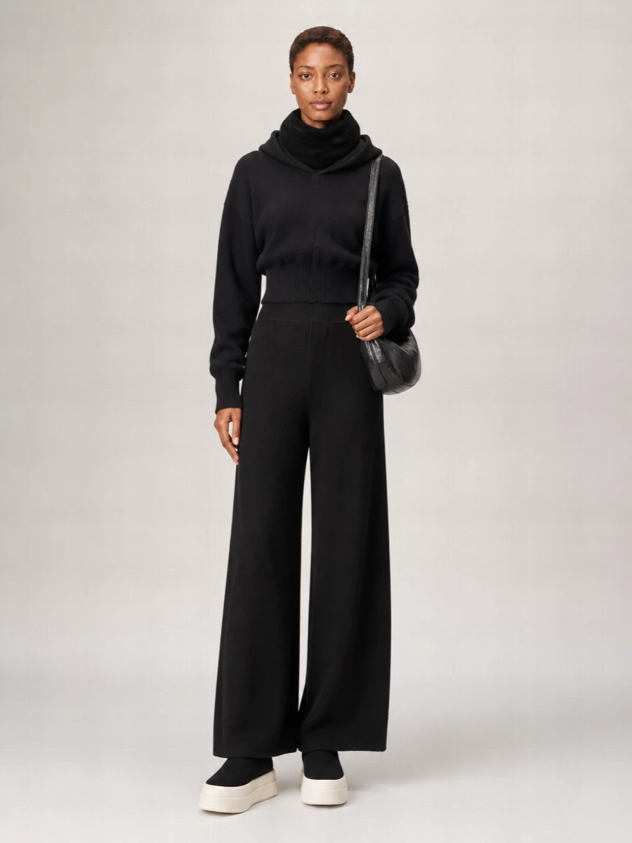 Rick Owens cashmere-blend cropped hooded sweatshirt