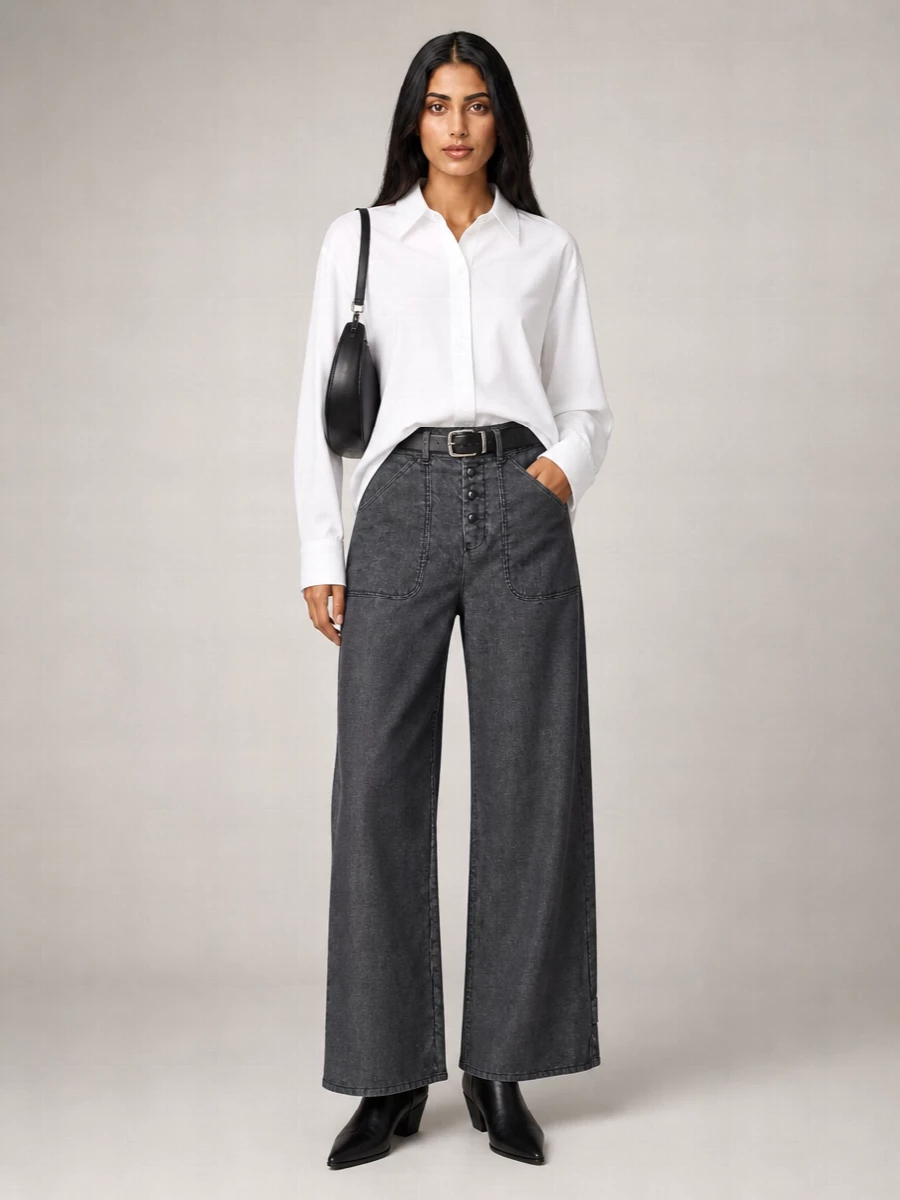 Emporio Armani Striped Velvet Straight-Leg Trousers