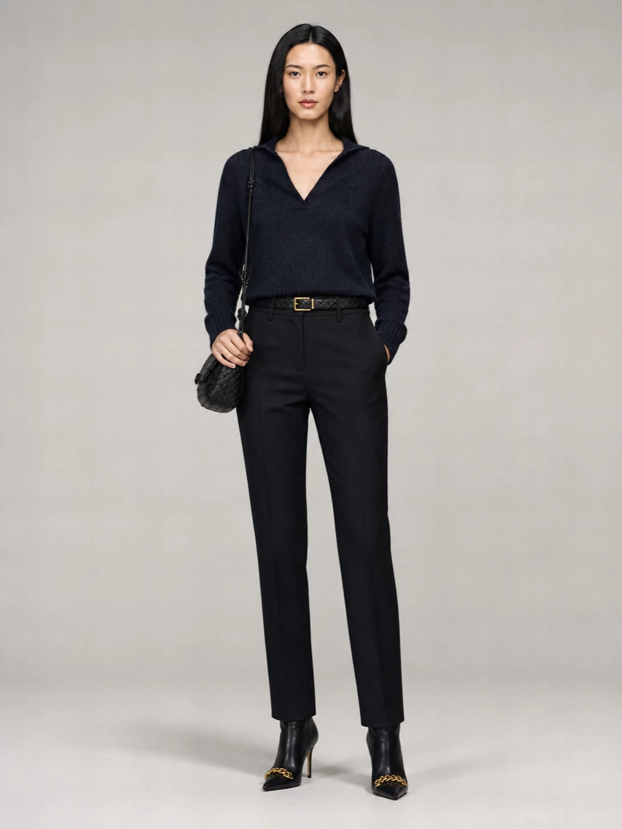 Tom Ford Cashmere Silk Long-Sleeve Polo Sweater