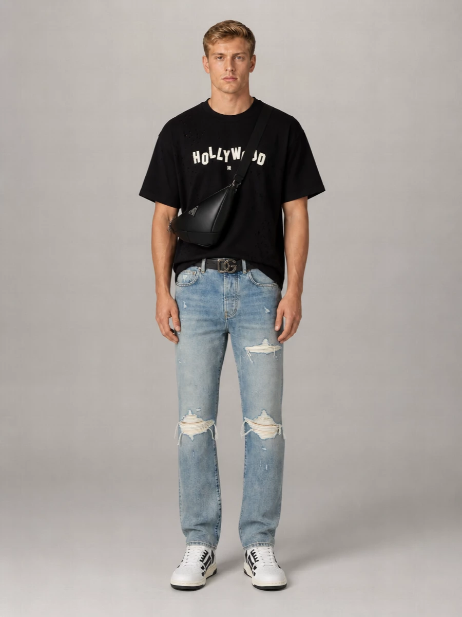 Amiri Denim Straight-Leg Jeans